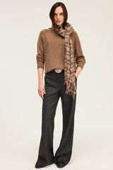 CLEM FINE STRIPES AND LUREX WIDE-LEG TROUSERS