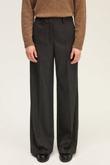 CLEM FINE STRIPES AND LUREX WIDE-LEG TROUSERS
