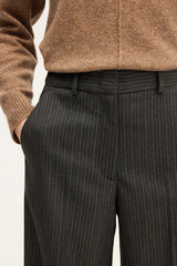 CLEM FINE STRIPES AND LUREX WIDE-LEG TROUSERS