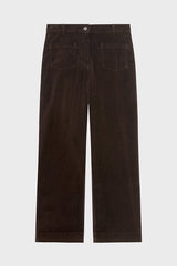 CHARLENE CINNAMON WIDE-LEG VELVET TROUSERS