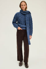 CHARLENE CINNAMON WIDE-LEG VELVET TROUSERS