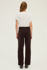 CHARLENE CINNAMON WIDE-LEG VELVET TROUSERS