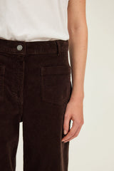 CHARLENE CINNAMON WIDE-LEG VELVET TROUSERS