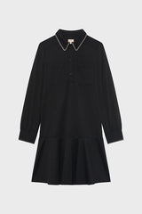 LISON RUFFLED HEM POLO COLLAR DRESS