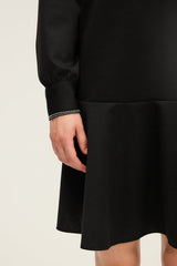 LISON RUFFLED HEM POLO COLLAR DRESS