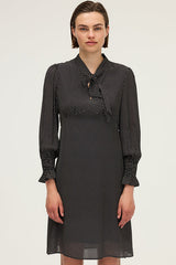 LYVIANE FITTED POLKA DOTS MINI DRESS