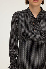 LYVIANE FITTED POLKA DOTS MINI DRESS