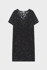 LORINE SEQUINED FLORAL MINI DRESS