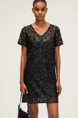 LORINE SEQUINED FLORAL MINI DRESS