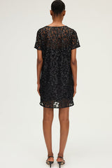LORINE SEQUINED FLORAL MINI DRESS