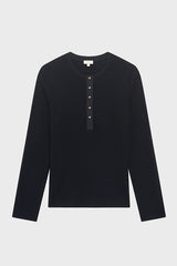 HENRIETTE BLACK FINE WOOL T-SHIRT
