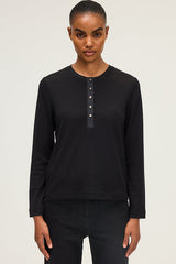 HENRIETTE BLACK FINE WOOL T-SHIRT