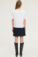 HASNA RHINESTONE COTTON T-SHIRT