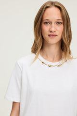 HASNA RHINESTONE COTTON T-SHIRT