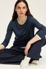 HALIMA NAVY LAYERING EFFECT T-SHIRT