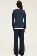 HALIMA NAVY LAYERING EFFECT T-SHIRT