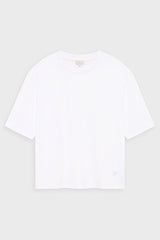 HEVA ECRU ROUND COLLAR COTTON T-SHIRT