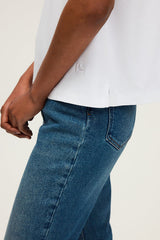 HEVA ECRU ROUND COLLAR COTTON T-SHIRT