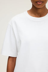 HEVA ECRU ROUND COLLAR COTTON T-SHIRT