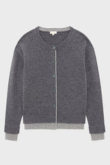 ELWINA TWO-TONE WOOL CARDIGAN