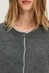 ELWINA TWO-TONE WOOL CARDIGAN