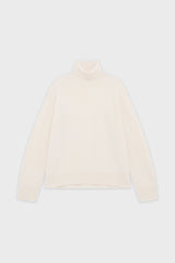 EVANA WHITE WOOL TURTLENECK SWEATER