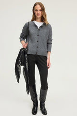 ELAN CABLE KNIT WOOL CARDIGAN