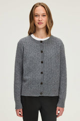 ELAN CABLE KNIT WOOL CARDIGAN