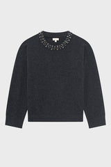 EDIA WOOL RHINESTONE COLLAR SWEATER