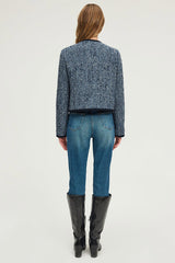 NAILA COLLARLESS HERRINGBONE JACKET