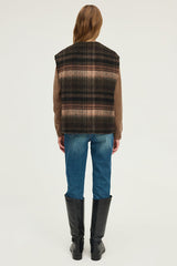 NOURA CHECKED SLEEVELESS JACKET