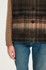 NOURA CHECKED SLEEVELESS JACKET