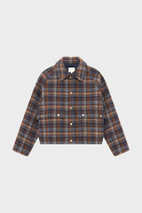 NELIA WOOL CHECK SHORT JACKET