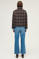 NELIA WOOL CHECK SHORT JACKET