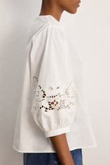 CLEMENCE EMBROIDERED COTTON BLOUSE