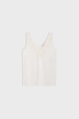 CHRISTELLE ECRU FLUID EMBROIDERY TOP