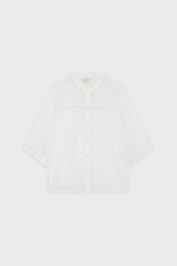 CHRISTY OPENWORK COTTON BLEND SHIRT