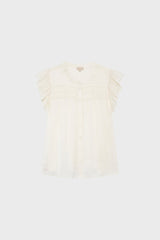 CASSIE RUFFLED SATIN BLOUSE