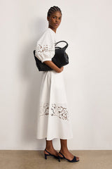 NAOMI EMBROIDERY COTTON MAXI SKIRT