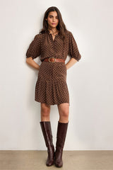 AZALEE POLKA DOTS RUFFLES STRAIGHT DRESS