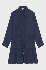 AMANCE SHORT RUFFLED SHIRT DRESS