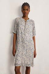 ARIANA ASYMMETRICAL FLORAL LUREX DRESS