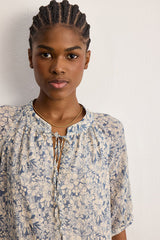 ARIANA ASYMMETRICAL FLORAL LUREX DRESS