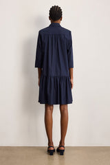AMARA RUFFLED COTTON SHIRT DRESS