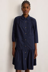 AMARA RUFFLED COTTON SHIRT DRESS