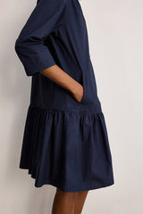 AMARA RUFFLED COTTON SHIRT DRESS