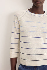 LUCILE STRIPED LINEN MIX SWEATER