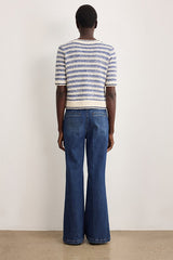LEANE LUREX STRIPED VNECK SWEATER