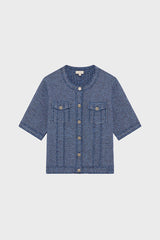 LISA SHORT SLEEVED JEANS EFFECT CARDIGAN