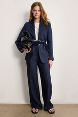 MAYSSA LINEN HERRINGBONE SUIT JACKET